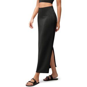 Soft Maxi Skirt, Casual Long Pencil Skirts Black